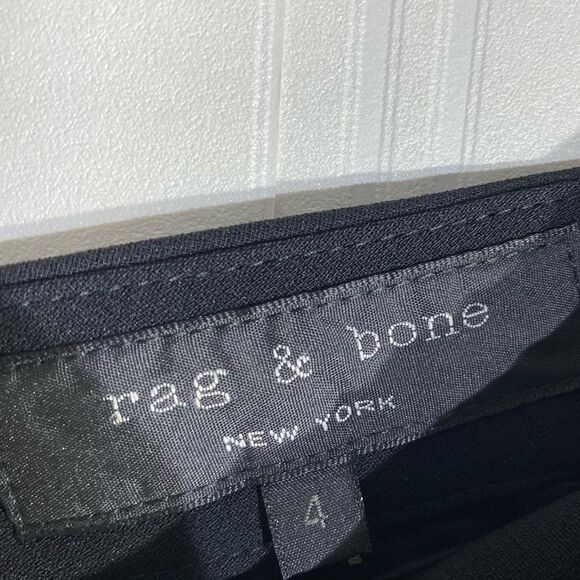 Rag & Bone Black Side Top Stitch Detail Pants Sz 4 - Picture 4 of 5